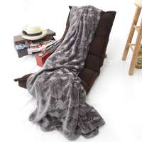 2020 Winter Trending Home Textiles Polyester Printed Dark Grey Flannel Fleece Brushed Blanket