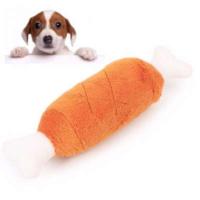 Factory Direct Top Grade Downy Dog Training Pet Modern Cat Plush Stuffed Chicken Leg Bone Shape Toy for Sale