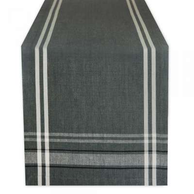 Attractive Price High Quality European Style Dining Room 100% Cotton White French Stripe Pattern Table Runner